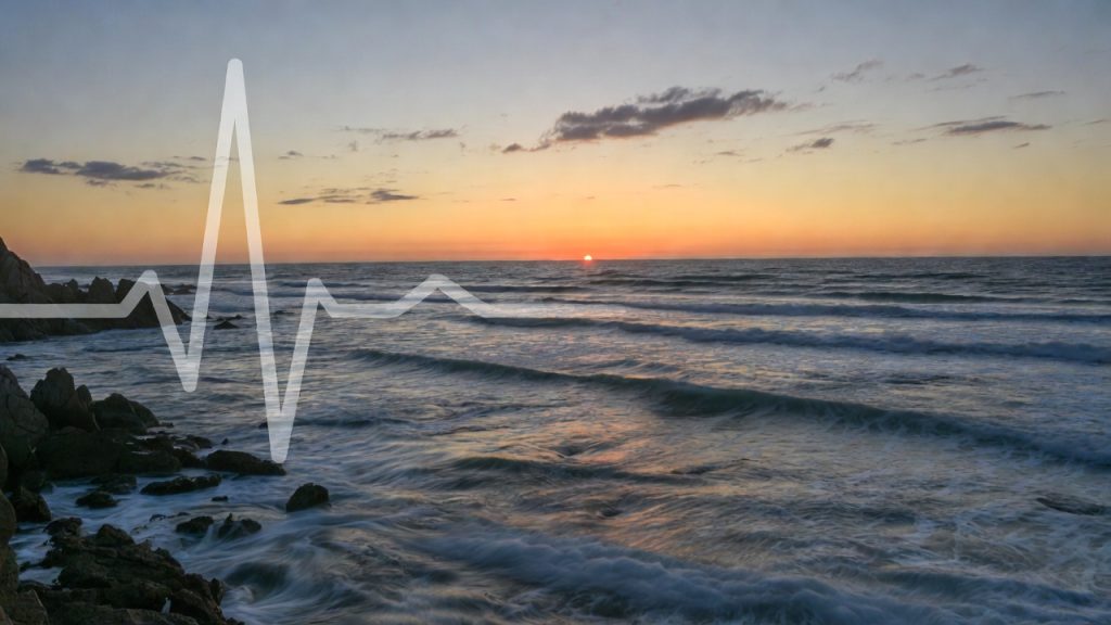 PTSD and heart health risks - calm ocean dawn symbolising trauma recovery and cardiovascular wellness.